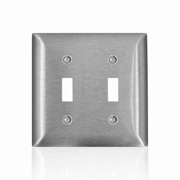 Ezgeneration C-Series Stainless Steel 2 Gang Metal Toggle Wall Plate EZ2740072